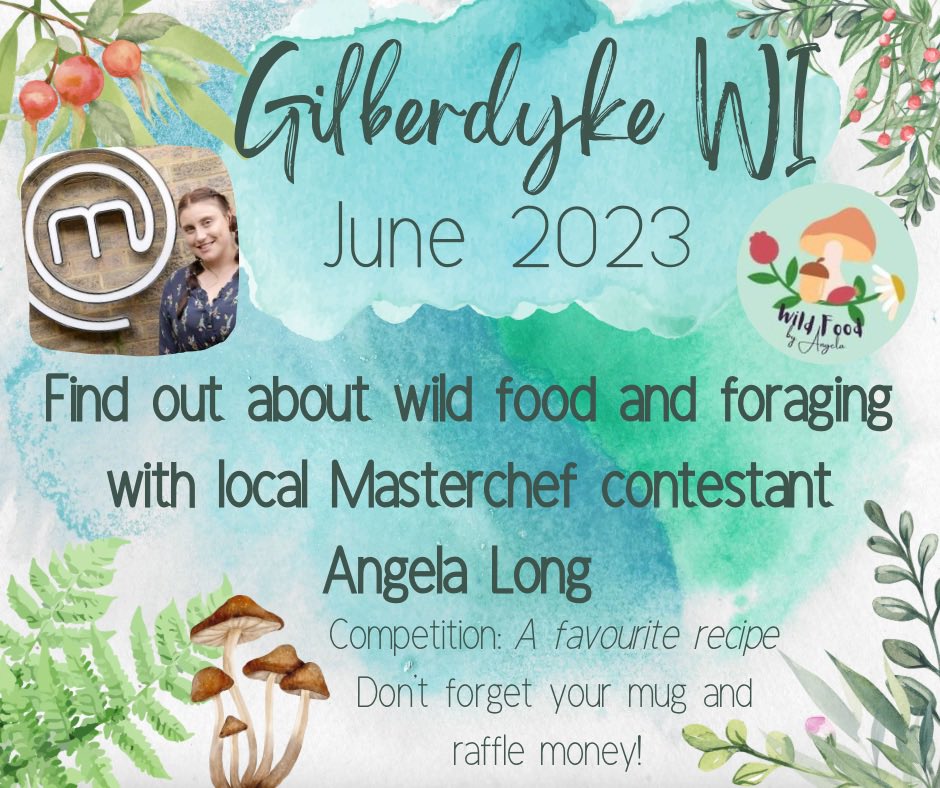 Join us this Tuesday (13th June) when we will be finding out about wild food and foraging from local Masterchef contestant Angela Long of Wild food by Angela 🌿🍄🌼