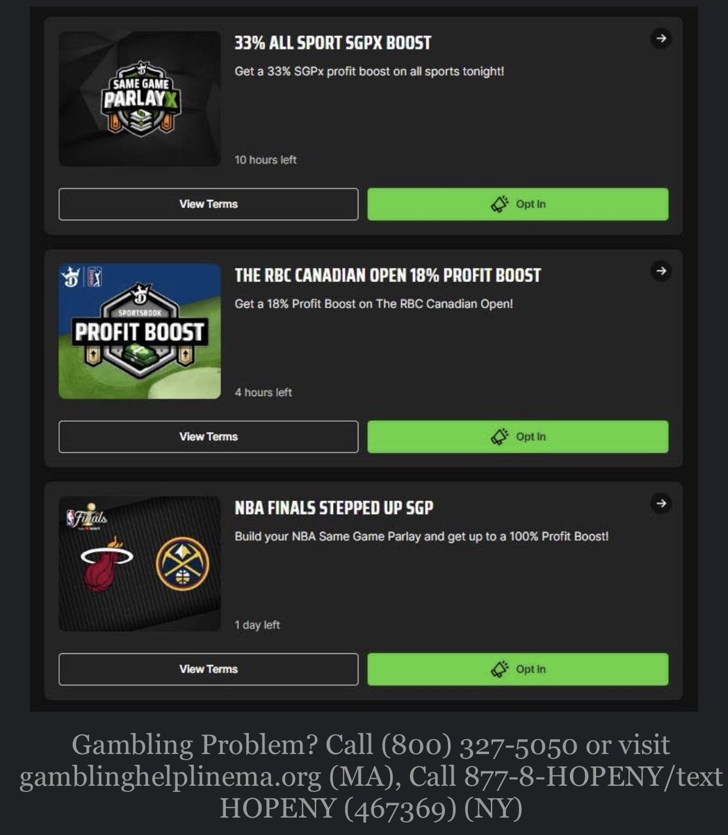 Get extra juice🧃from your winnings on DraftKings Sportsbook.

💥Use the Promo Code >> JOKERZINO << For A Big Sign-Up Bonus: Bet $5, Get $200 💵

🔗Use The Link: ohgamblers.com/go/draftkings/

⚡️⚡️⚡️⚡️⚡️⚡️⚡️⚡️⚡️⚡️⚡️⚡️⚡️

#sportsbookpromo
#bettingpromo
#bonus
#promotion
#bonuscode