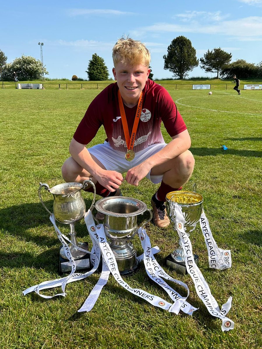 Congratulations to Josh K (S6) who along with his Kelty Hearts team have won the U18 treble!! Amazing achievement, well done to you and your team Josh!

League Champions ✅️ 🏆
Fife Cup ✅️🏆
League Cup ✅️🏆

<a href="/KeltyHeartsFC/">Kelty Hearts Football Club 🇱🇻</a>