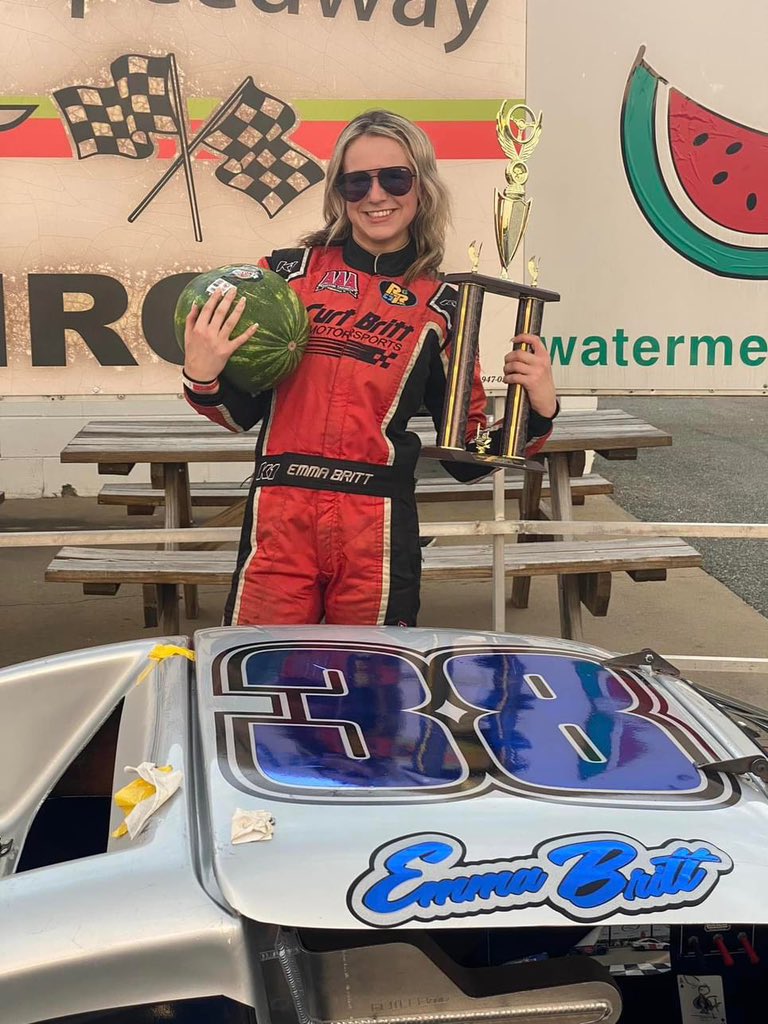 SRWRadio's tweet photo. Congrats to #FriendOfTheShow @emmabritt38 on getting another win last night at @CordeleSpeedway! #AllSheDoesIsWin https://t.co/T6sz1oAQP3