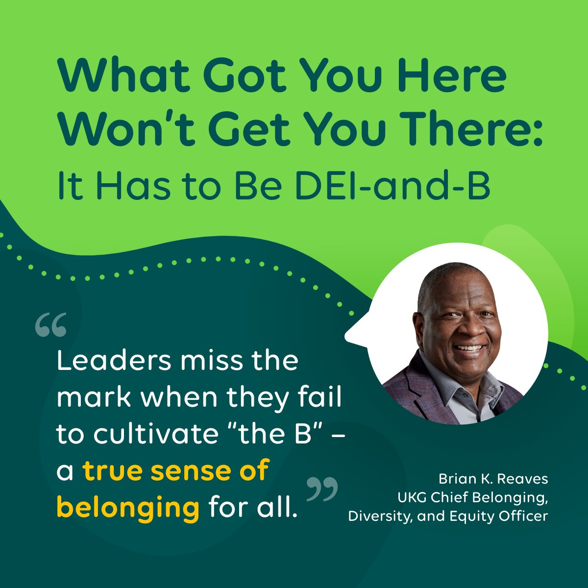 You can invite all the right people to the party, but if you haven’t created an environment where all are free to be themselves, then DEI&amp;B efforts will stall. #Belonging must be at the 💙 of it. Learn more in <a href="/BrianKReaves/">Brian K. Reaves</a>' #BlogPost: ukg.inc/43wokhE. #WeAreUKG #UKGBlog