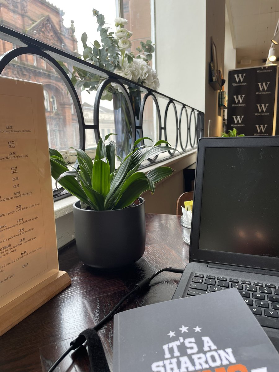sbairden's tweet photo. Today I visited my favourite #writingplace @WaterstonesGla and moved out the basement to the upstairs cafe! Think I found my new favourite writing spot! Where do you love to write? #WritingCommmunity https://t.co/e6ydFG3mVa