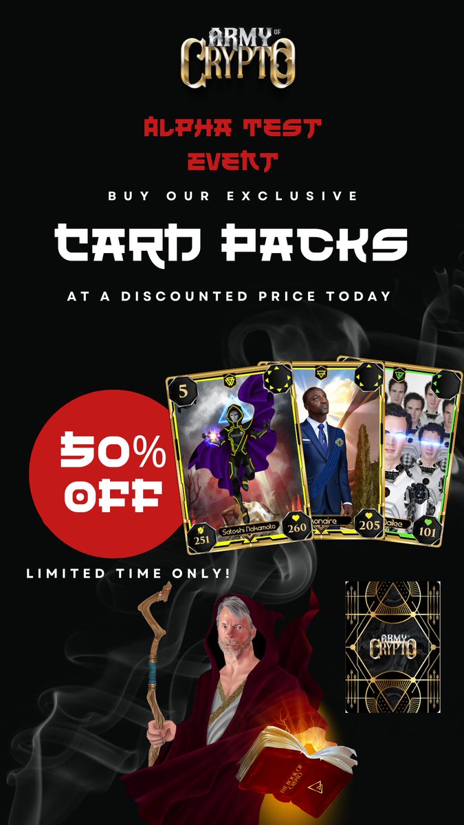 🌟 Exclusive Offer: 50% Discount on Army of Crypto Packs! 🎉

Expand your card collection & strengthen your deck with a limited-time 50% discount on Army of Crypto packs! 

armyofcrypto.com

#ArmyOfCrypto #DiscountOffer 🃏🔥