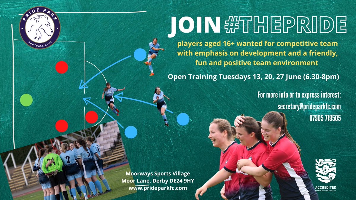 Experienced + committed players aged 16+ wanted to join us for the 2023/24 season in Derbyshire Ladies Div 1

If you can find the net, keep it out, or thread it through, we’d like to hear from you!

Please RT!

 #ThePride 

@FreeAgentsFC @girls_trials @WoSoRecruitment