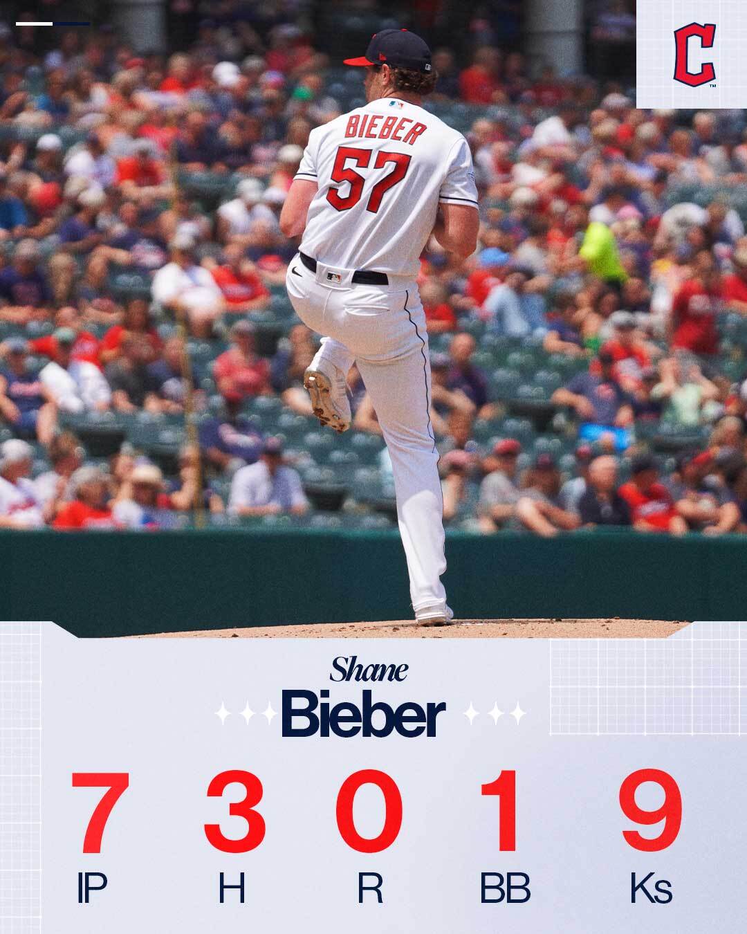 MLB on X: Shane Bieber was flashing that Cy Young-winning form today  against the Astros.  / X