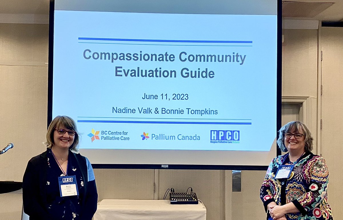 Bonnie Tompkins (@ph4pc) on Twitter photo So excited for this workshop & to launch this evaluation resource to support #CompassionateCommunities with their eval work. Download here: pallium.ca/evaluation-too…
<a href="/HPCOntario/">HPCO</a> <a href="/BCC4PC/">BC Centre for Palliative Care</a> <a href="/palliumcanada/">Pallium Canada</a> <a href="/EmanHassan4pc/">Dr. Eman Hasan</a> @PHPalCare So excited for this workshop & to launch this evaluation resource to support #CompassionateCommunities with their eval work. Download here: pallium.ca/evaluation-too…
<a href="/HPCOntario/">HPCO</a> <a href="/BCC4PC/">BC Centre for Palliative Care</a> <a href="/palliumcanada/">Pallium Canada</a> <a href="/EmanHassan4pc/">Dr. Eman Hasan</a> @PHPalCare 