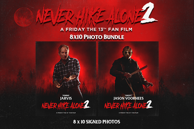 Brand New Jason vs Jarvis signed 8x10 photos are now available on the #NeverHikeAlone2 #Indiegogo campaign. 

Back the campaign here: igg.me/at/nha2/x/1800…

#fridaythe13th #jasonvoorhees #neverhikealone #ghostjason #tommyjarvis #horror #horrorfilm #horrormovie #slasher #fanfilm