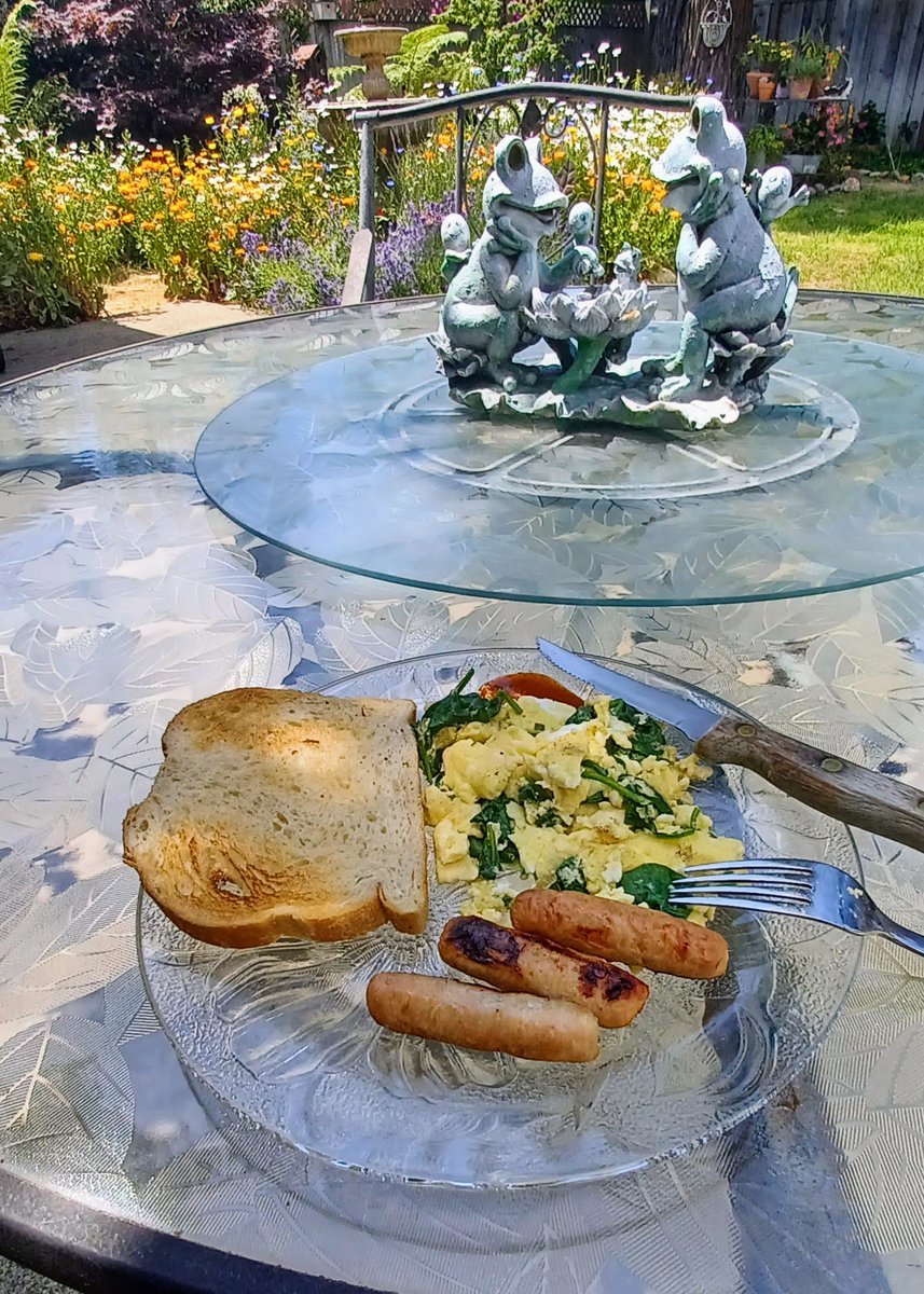 Mmm breakfast served.☀️🏡🍽#alfrescodining