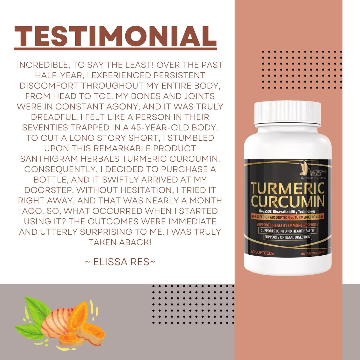 Samantha13318's tweet photo. Thank you, Elissa Res, for sharing your wonderful experience with us.
#turmericcurcumin #turmeric #curcumin #ayurveda #health #jointpain #healing #santhigramusa #santhigramherbals #arthritis #organic #turmericbenefits #antiinflammatory #healthyliving #kneepain #curcuma #herbs https://t.co/ylLqLXphVx