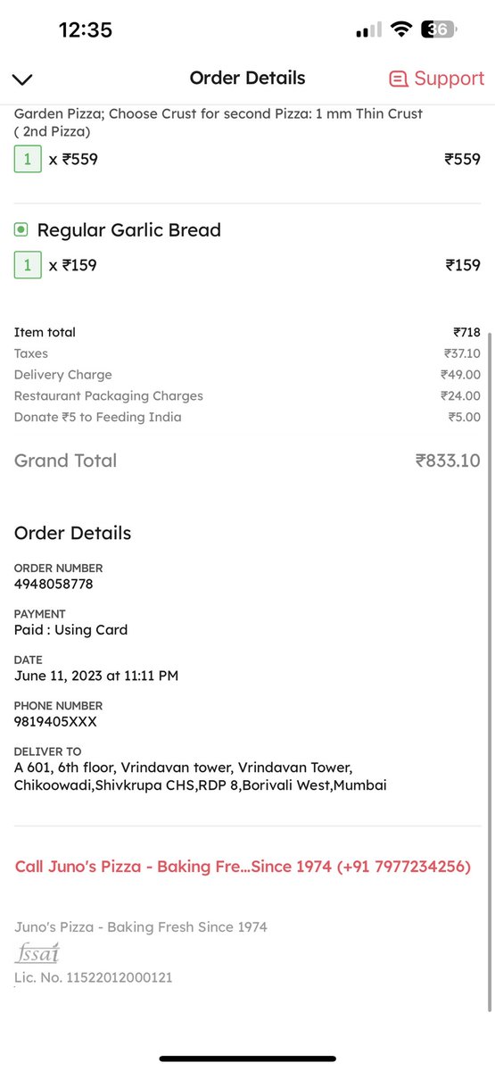 chetan_myself's tweet photo. @zomato @zomatocare
My order no. 4948058778, was placed on 10:30pm 
I have still not received my order 
When I spoke to team they are like they can’t help 

I have also attached the chat screen shot 
This is ridiculous there’s no proper response from the Zomato back hand team https://t.co/VX2mXkvMfB