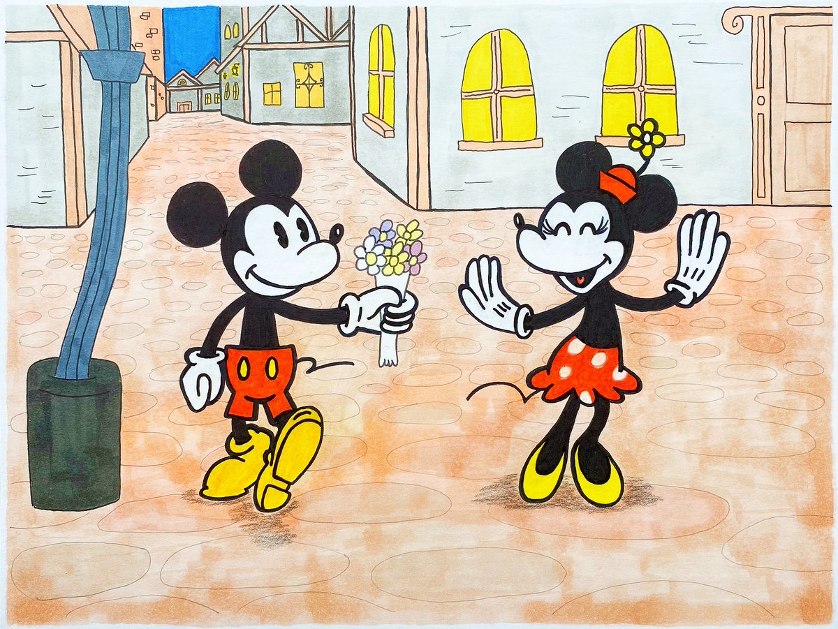 Mickey and Minnie in Traverse Town!

Fun drawing to do! It was made for one of my co-workers at my real life job. Their designs are loosely based on the Paul Rudish shorts. Do you think she'll like it?
#Disney #MickeyMouse #MinnieMouse #KingdomHearts #fanart