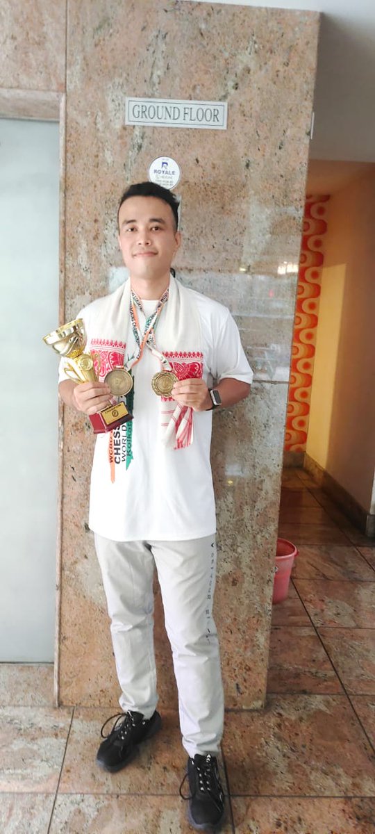 Slowly absorbing the feeling of achieving the feat. Won Gold medals  for India 🇮🇳 at the Chessboxing World Cup 2023 and at the Asian Championship 2023.  Also received the Champions trophy @ianuragthakur @himantabiswa @CMOfficeAssam @mygovassam @BimalBorah119