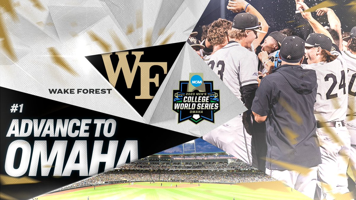 NCAABaseball's tweet image. The Deacs are headed to Omaha!

1955 was the last time @WakeBaseball made it to the Men’s College World Series, but the drought is over!

#MCWS