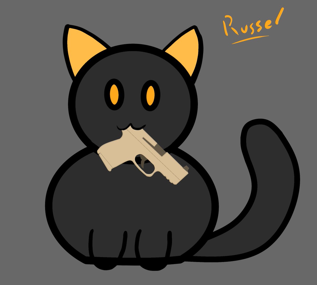 RusselCupcake_'s tweet photo. It's a fucking kat with a gun https://t.co/EiL4WEWGdo