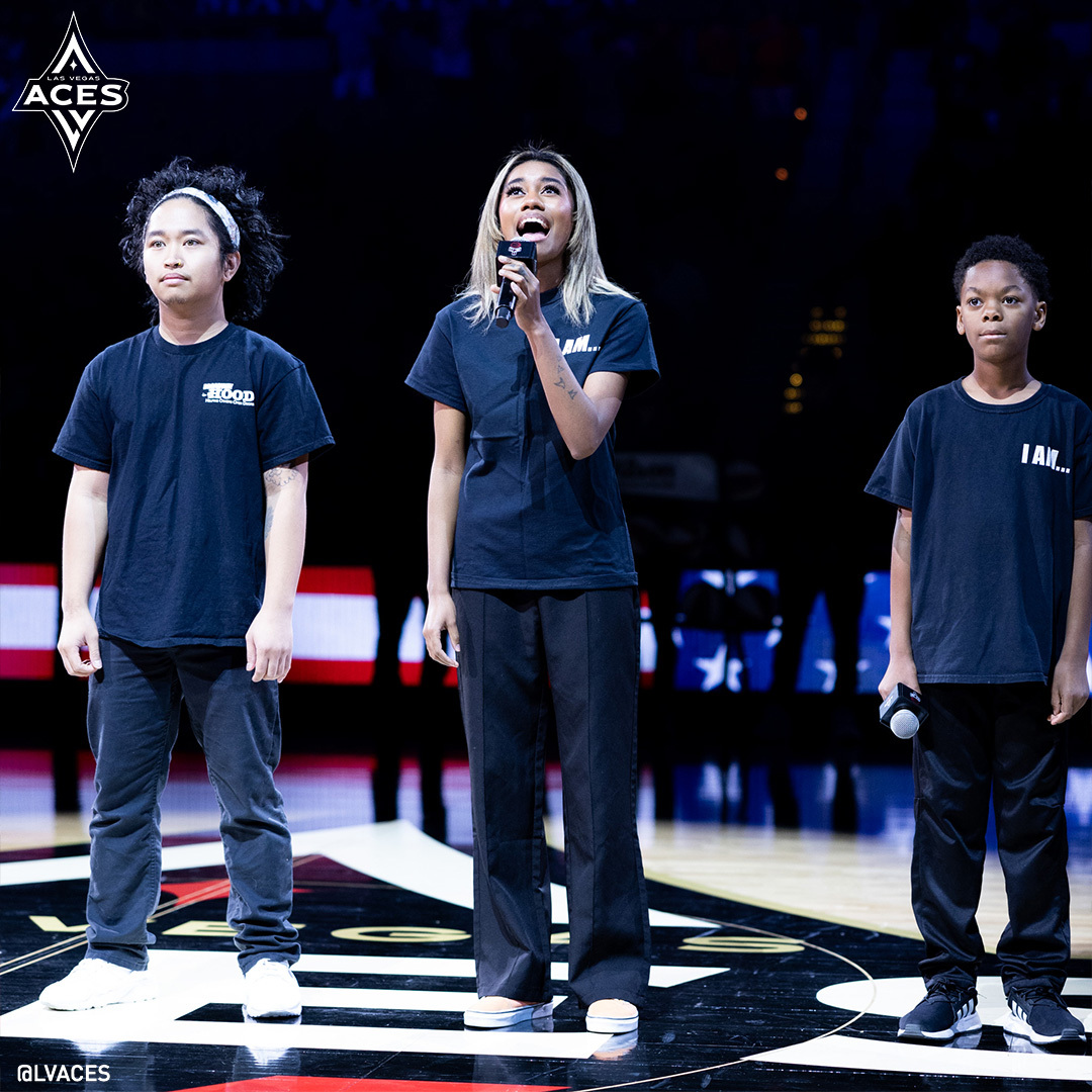 Las Vegas Aces on X: Shoutout to @BwayInTheHood for coming out to The  House and performing the National Anthem for Kids Day! 👏 #ALLINLV   / X