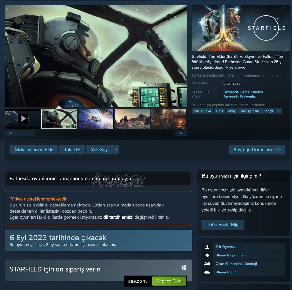 Atarita 🕹️ on Twitter "İşte Starfield'ın fiyatı ve sistem