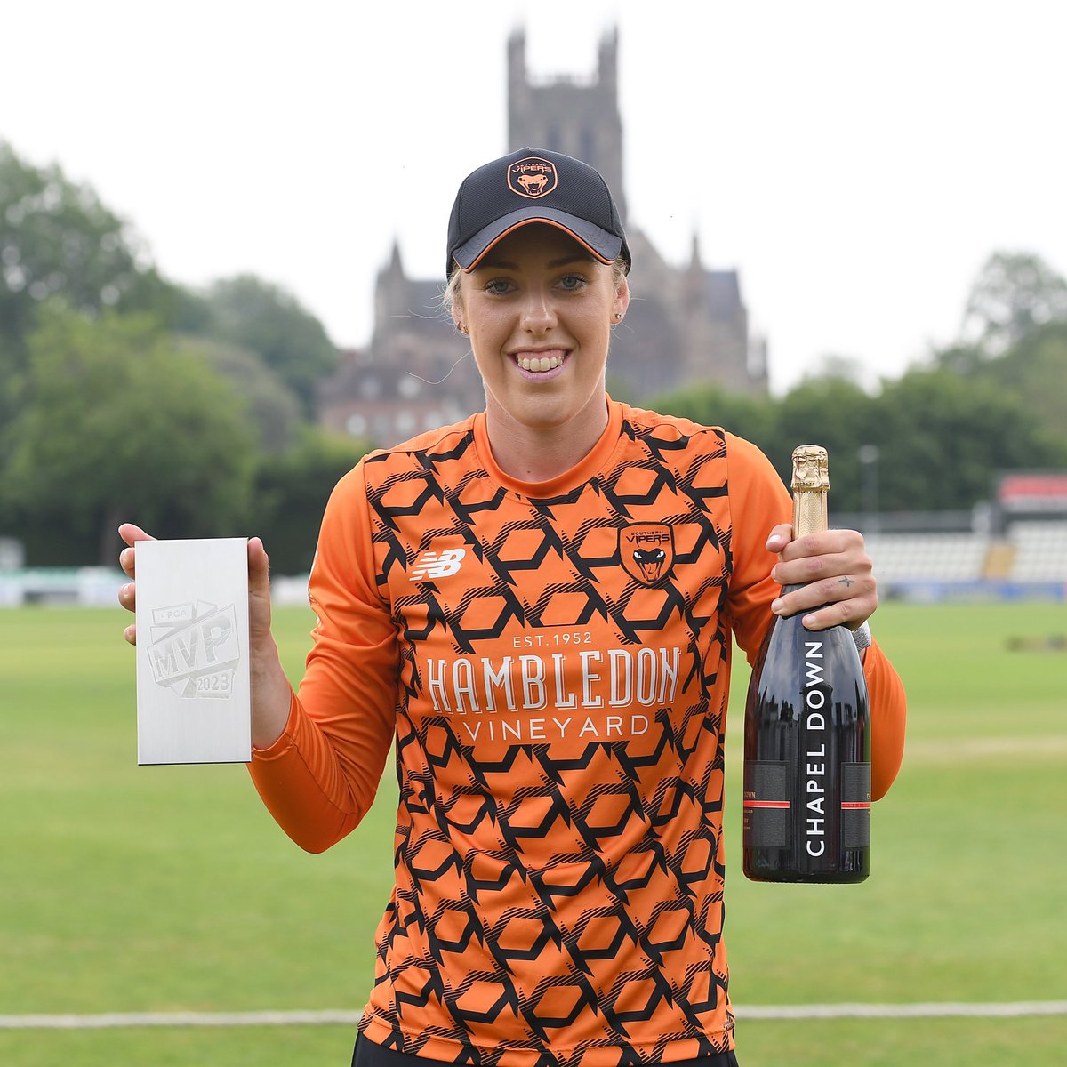 🏆 @GeorgiaAdams01 completes the set! 2️⃣0️⃣2️⃣0️⃣ #RHFT MVP 2️⃣0️⃣2️⃣2️⃣ Overall MVP 2️⃣0️⃣2️⃣3️⃣ #CECup MVP Read how she became the Charlotte Edwards Cup Player of the Year, sponsored by Vitality 👇 bit.ly/AdamsMVP