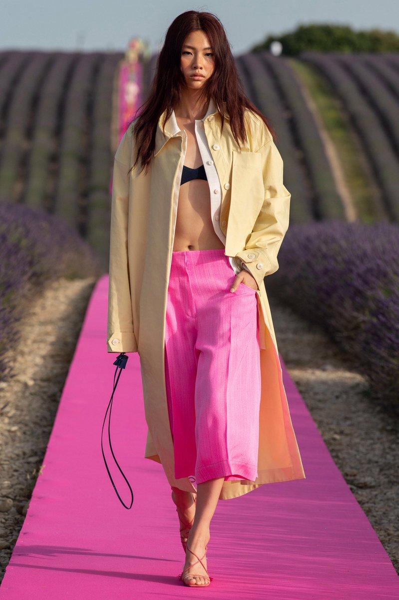 the 10 year anniversary ss20 show with a long pink runway in a lavender field in the south of france is still my favorite runway setting of his like this was so pleasing to the eye