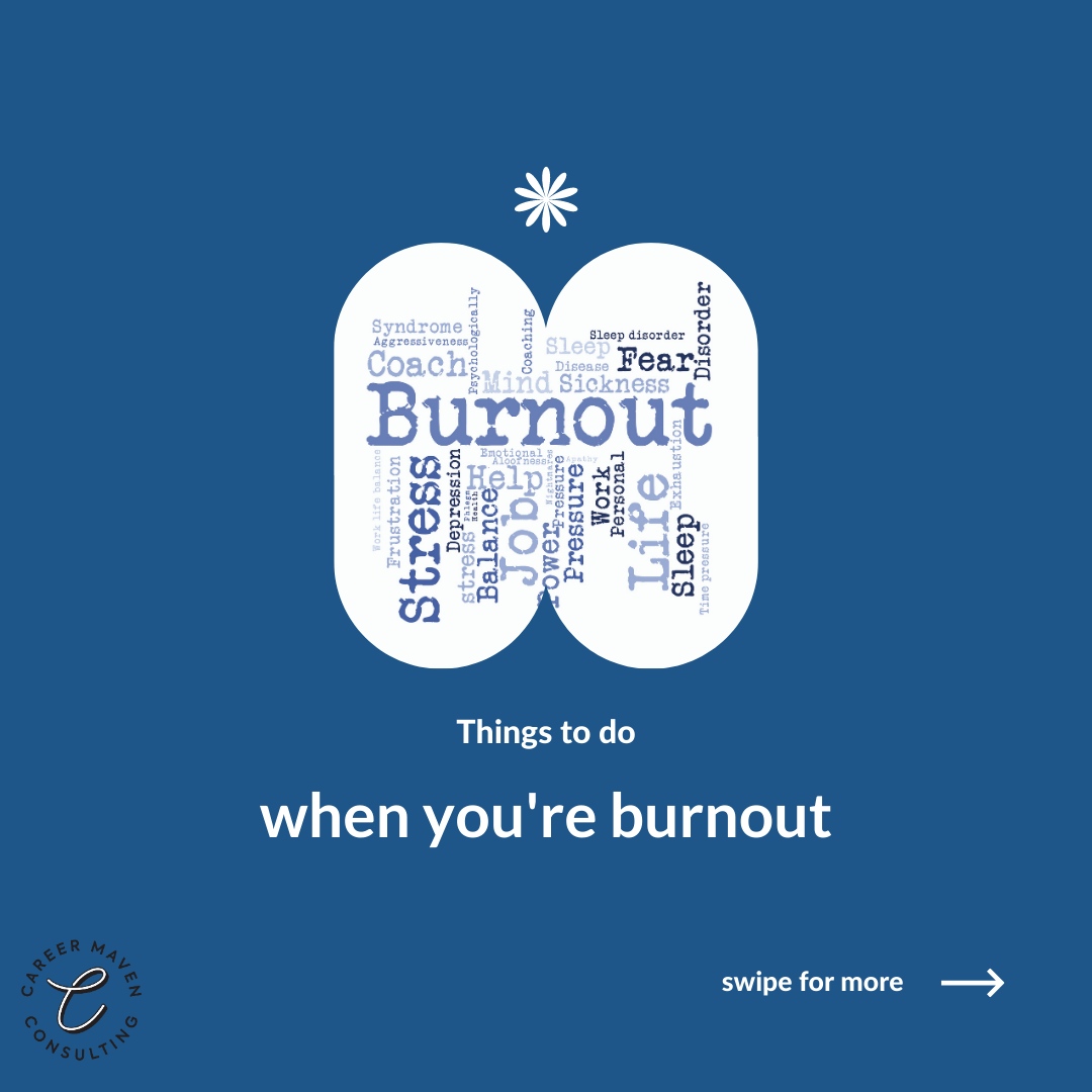 Are you ready to talk about burnout?

#CareerMaven #burnout #burnoutrecovery #burnouts #worklifebalance #workklife #worklfiestyle #worklifebalanced #burnoutprevention #careercoach