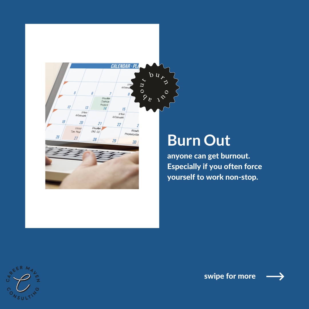 If you are feeling #burnout you are not alone! Follow us to see the tips and tricks we are going to post!

#CareerMaven #burnoutrecovery #burnouts #worklifebalance #workklife #worklfiestyle #worklifebalanced #burnoutprevention #careercoach