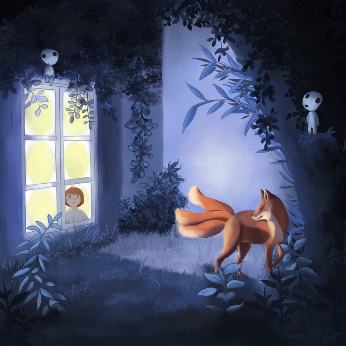 Anny0ne's tweet photo. Hola! Después de algún tiempo y algunos follones personales vuelvo a publicar por aquí. Dejo este original con algún detallito de Ghibli, espero que os guste 🥰 https://t.co/1ReVGAg6om