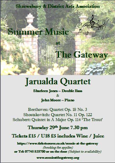 Great to see a full house for Music at Shrewsbury Gateway this afternoon! 

Tickets are flying fast for the final concert of the series on Thurs 29.06 at 7.30pm, featuring works by Beethoven, Shostakovich &amp; Schubert's 'Trout' Quintet 🤩

Book yours now via ticketsource.co.uk/music-at-the-g…
