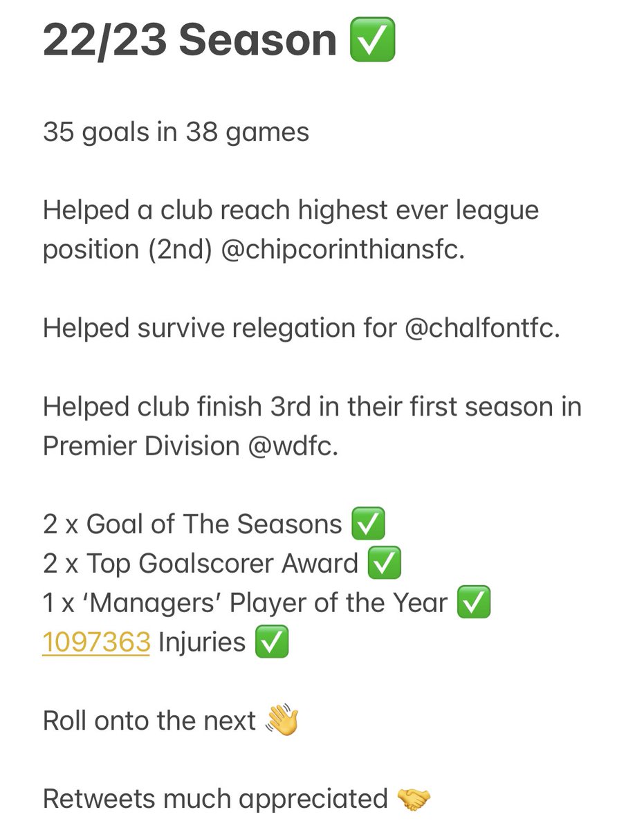 joshua_keane7's tweet photo. Retweet’s much appreciated 😁🤝

@ChipCorinthians, @csp_afc &amp; @wdfc19 https://t.co/tZs0v96uMh