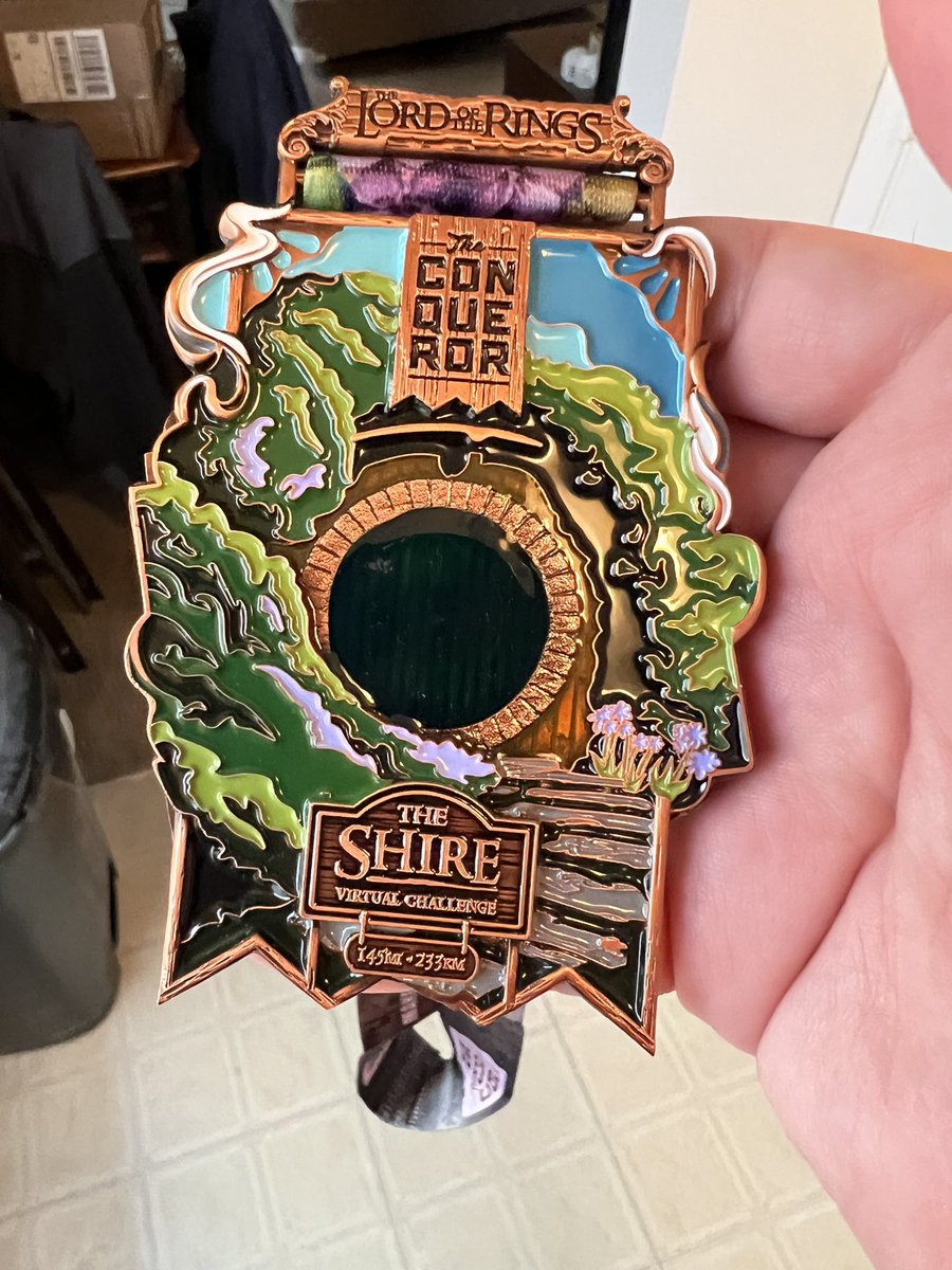 AlexGraessle's tweet image. Started doing the Conqueror Lord of the Rings walking challenge. Got the medal for completing the first leg: Walking from The Shire to Bree. Came with its own One Ring! #conquerorchallenge #walking