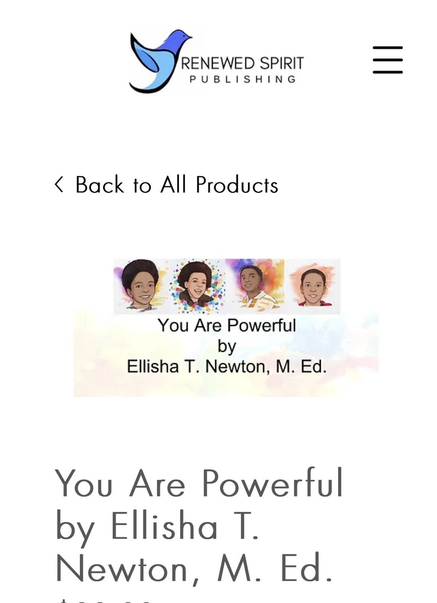 Pre -order your copy of You Are Powerful by Ellisha T. Newton, M. Ed. today! 
renewedspiritpublishing.org/category/all-p…  @HAABSE3 @AdvocacyTale @DWDivas14 @TABSE_Texas @NABSE_org @du1869 @SouthernU_BR @TexasSouthern @R4Leaders @Region4Science @TCEA @CELFeducation @ProjectWILD @PLT @projectwet