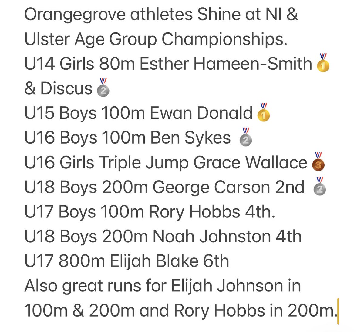 Orangegrove AC Juniors to U23’s (@OACJuniors) on Twitter photo 2023-06-11 19:49:12