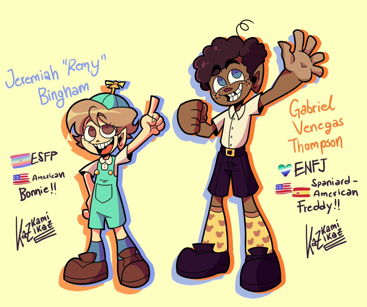 #fnafDIVERZION the stepbrothers !! my favorites and you know it. Read their info down below!! i love em so muuuchhhh #fnafau #fnaf #jeremyfnaf #gabrielfnaf