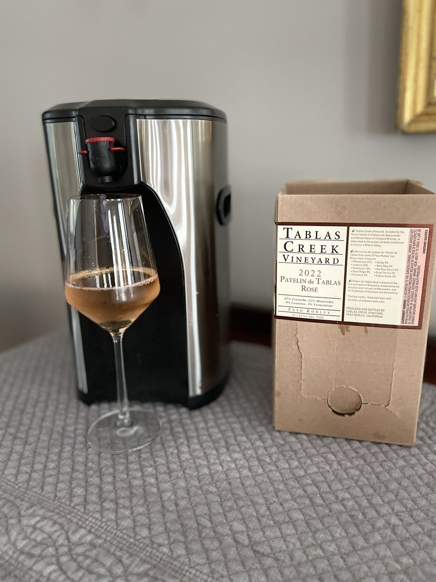 Had a houseful of guests for a long weekend. Served <a href="/TablasCreek/">Tablas Creek</a>  2021 Patelin de Tablas Rosè ~ actually we went through 2boxes! <a href="/Boxxle/">Boxxle</a> made the wine bar self serve! Cheers! 🍷
