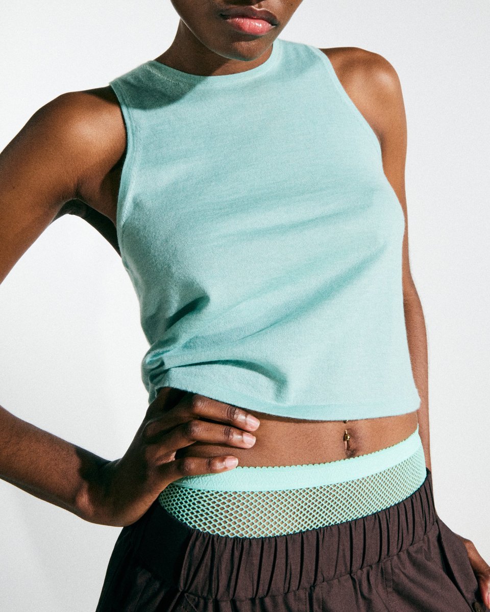 tibi's tweet image. The Tissue Cashmere Tank &amp;amp; The Vintage Cotton Cargo Convertible Pant.