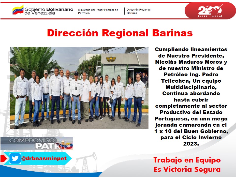 #11Jun La Dirección Regional Barinas, continua con el despliegue para apoyar a los Productores del Estado Portuguesa @MinPetroleoVE @delcyrodriguezv @MinPetroleoVE @TellecheaRuiz 
#VenezuelaGaranteDeLosDDHH