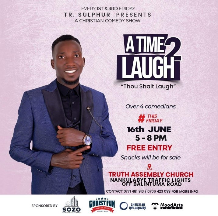 What a busy week this is going to be🤔
Don't forget @TrSulphur God's sent angle to tickle us has something for us this Friday the 16th June at truth assembly church in nankulabye #Thoushaltlaugh
GOD bless you and a blessed week ahead🙏🙏