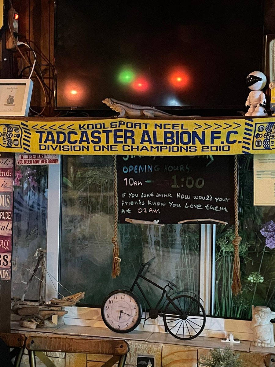 TadcasterAlbion's tweet photo. From a bar in skiathos from our previous championships 
Glad to see we have many supporters the world over 
#tadallover
#ATAW https://t.co/WOGArBtn12