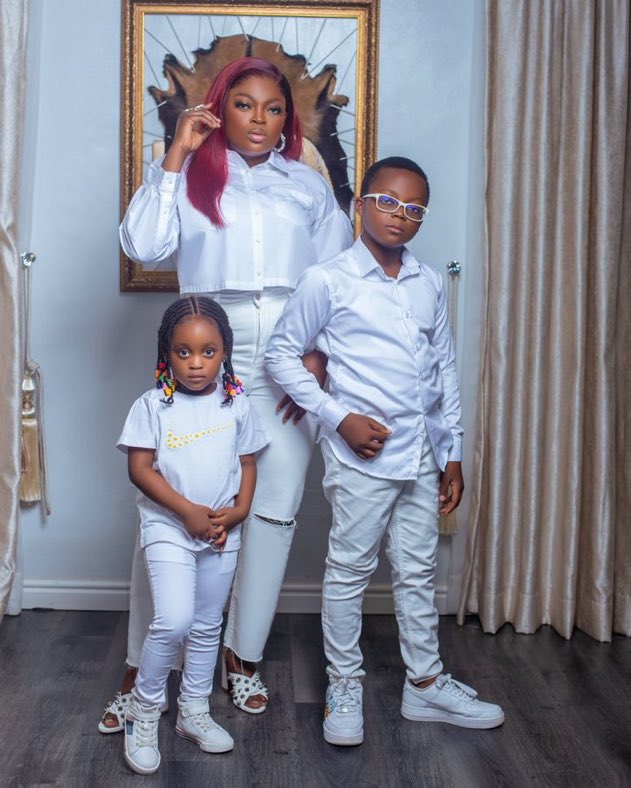 Akpraise on X: "Funke Akindele and her children https://t.co/623Wbu5IQA" / X