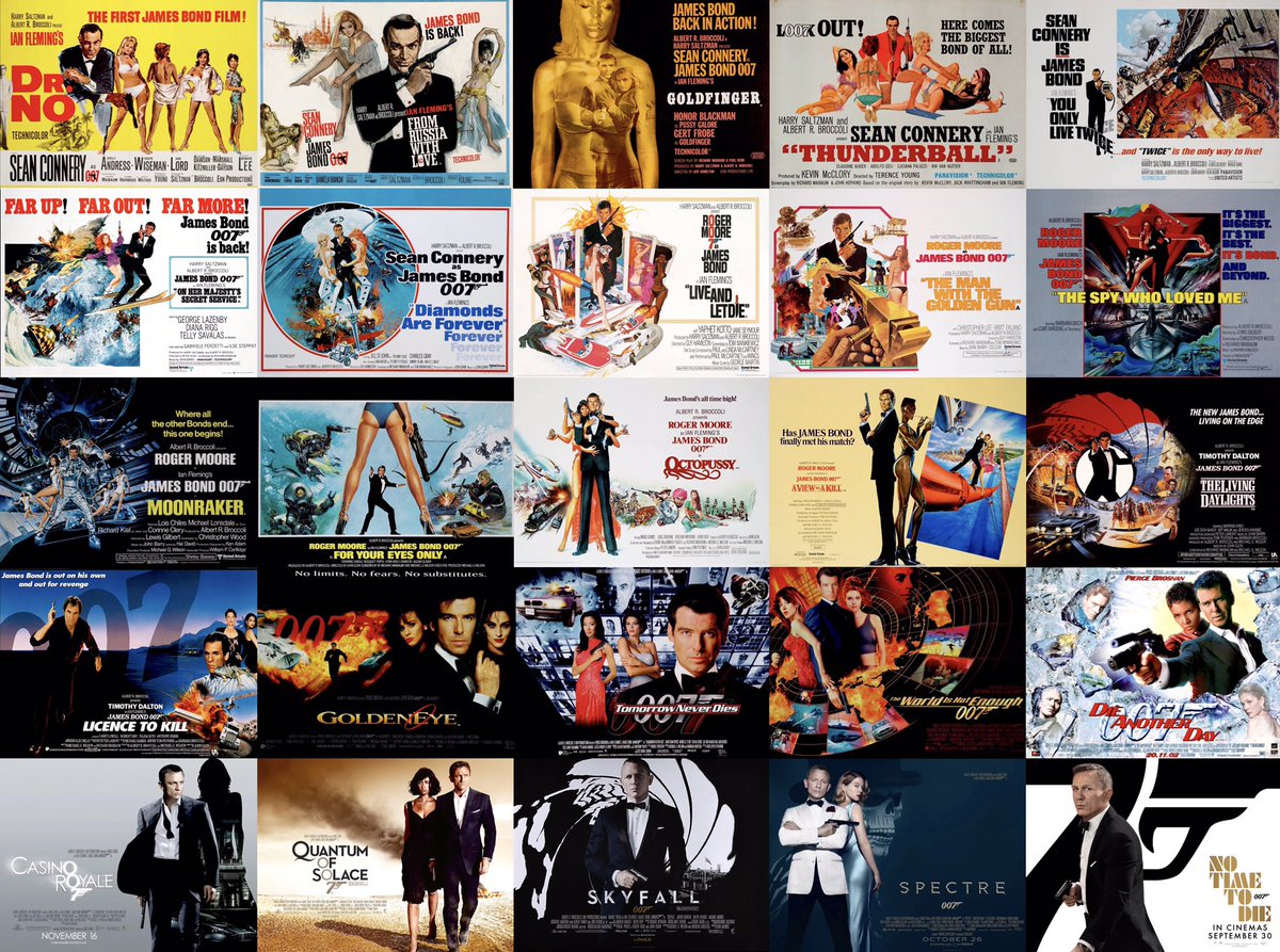 I am officially starting the James Bond 007 movie marathon rewatching all 25 movies with 6 Bond Actors and I will be ranking them as well and even make some special rankings as well, it will be a pleasure revisiting these movies apart with a very few! #BondTwitter
