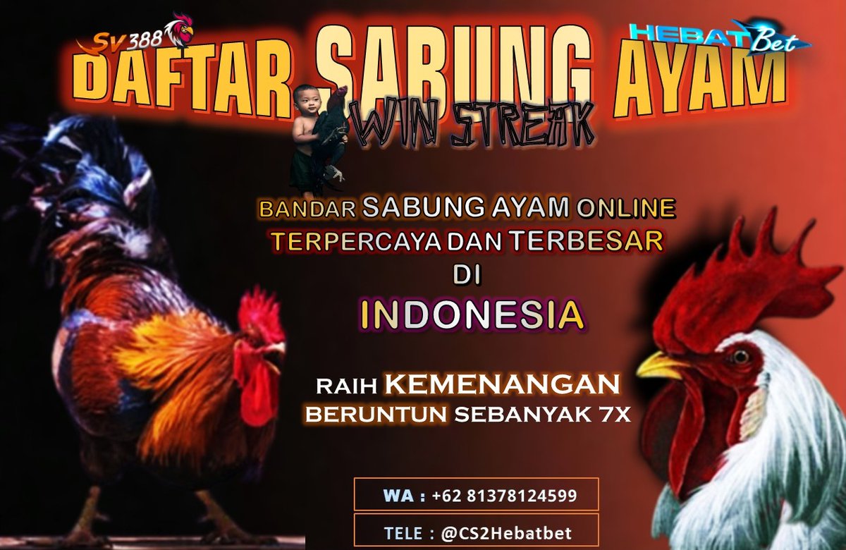 Hebatbet_Offc's tweet photo. ARENA SABUNG AYAM 🐔
DAFTAR SABUNG AYAM ONLINE BERSAMA AGEN HEBATBET , TERPERCAYA DAN TERBESAR DI INDONESIA .
 daf: https://t.co/Vz4OOsNArV  
#sabungayam #tajenbali  #sv388 #sabungayamonline #bonussabungayam #club388 #daftarsv388 #agensv388 #agensabungayam #sabungayamonline https://t.co/QbwI6d2Dlx