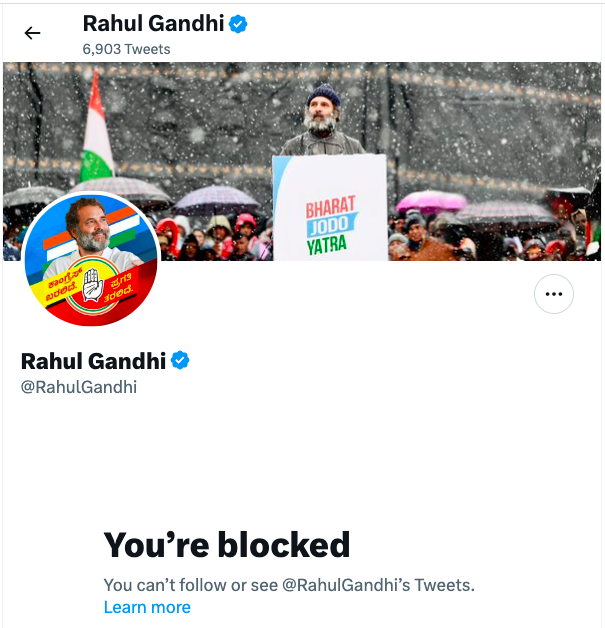 A man who aspires to be PM of India doesn't go and block ordinary citizens of India 

RaGa blocked me because I asked him serious questions about National Herald