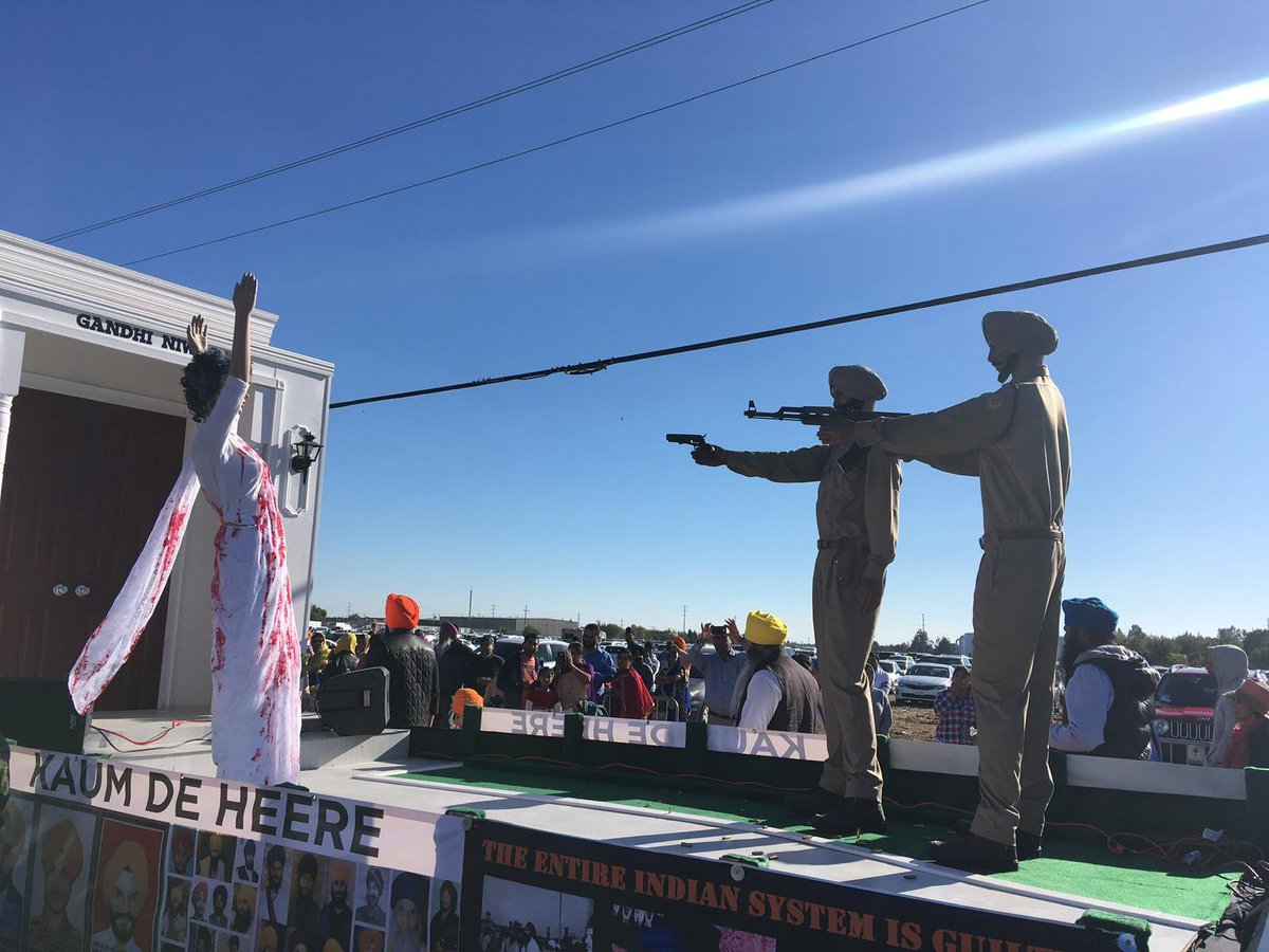 GurpreetSSahota's tweet photo. Personally seeing tableau of Indira Gandhi assassination from years at Yuba City Nagar Kirtan in California USA but India never complained to USA. Why?
They only complain to Canada because Canada listens to them. https://t.co/95v1sHCqu6