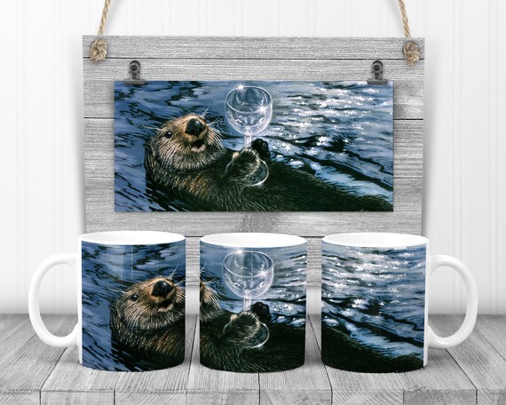 Otter Mug, Otter Gifts, Sea Otter, Otter Art, etsy.me/347WGug #ottermug #otterart #housewarminggift #funnymug #congratulationsgift @etsymktgtool