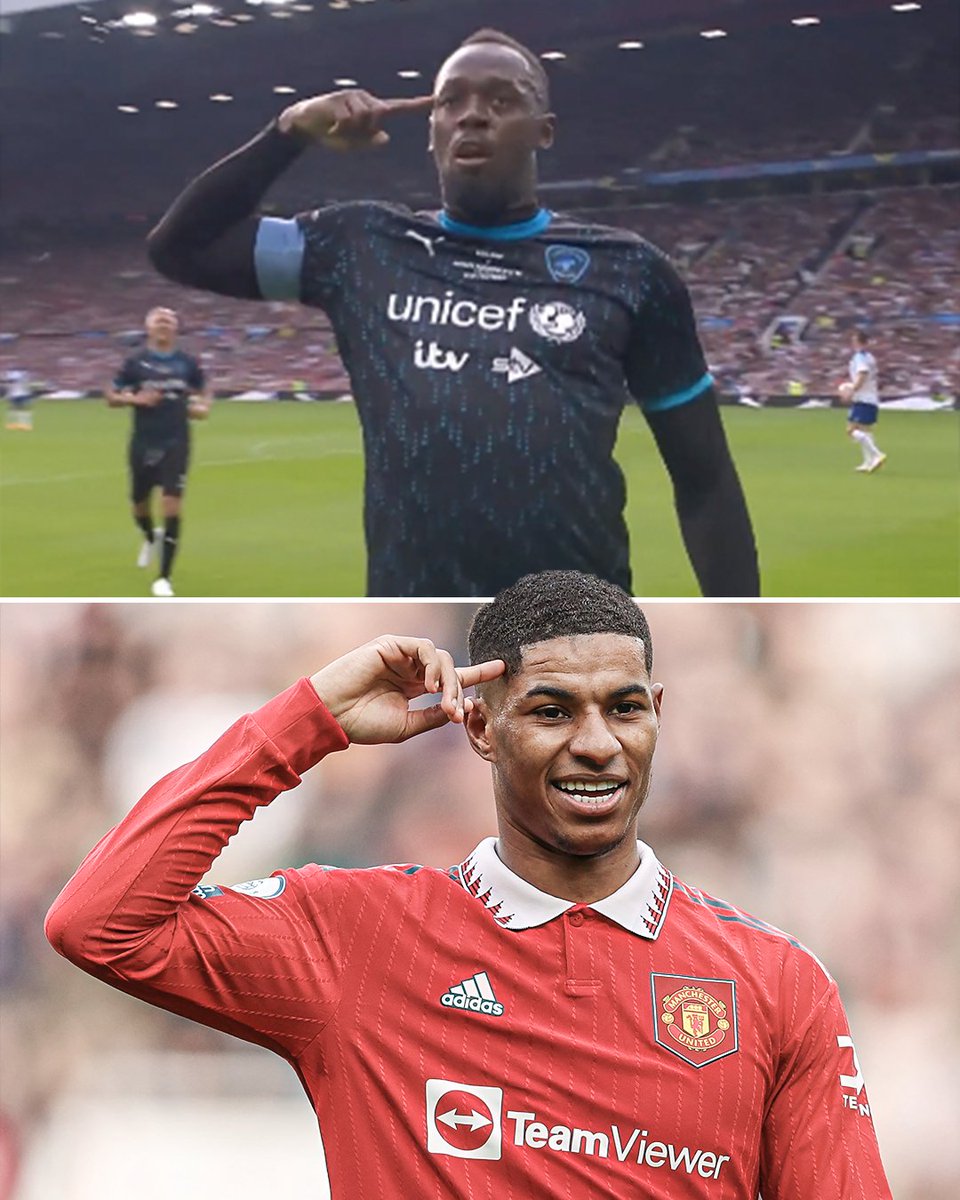 Usain Bolt hit Marcus Rashford's celebration after scoring at Old Trafford during Soccer Aid 🥶