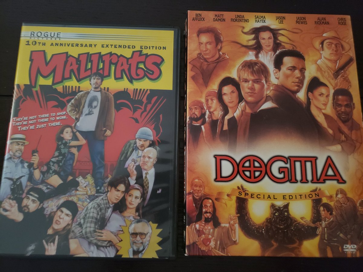 In a @ThatKevinSmith state of mind; My afternoon movie selection (yes, I still have DVDs). #dogma #mallrats