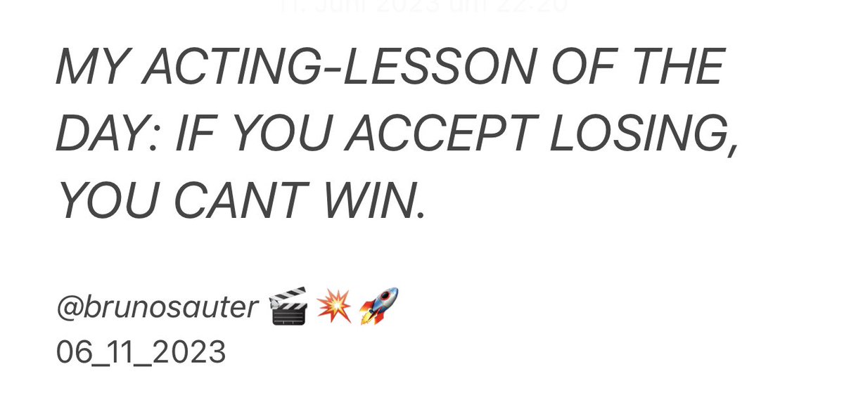 SauterBruno's tweet photo. I TRY TO GET MY #ACTING TOGETHER … 

#actor #quote #schauspieler #actorslife #hollywood #actinglesson #brunosauter https://t.co/t6LqTJaxml
