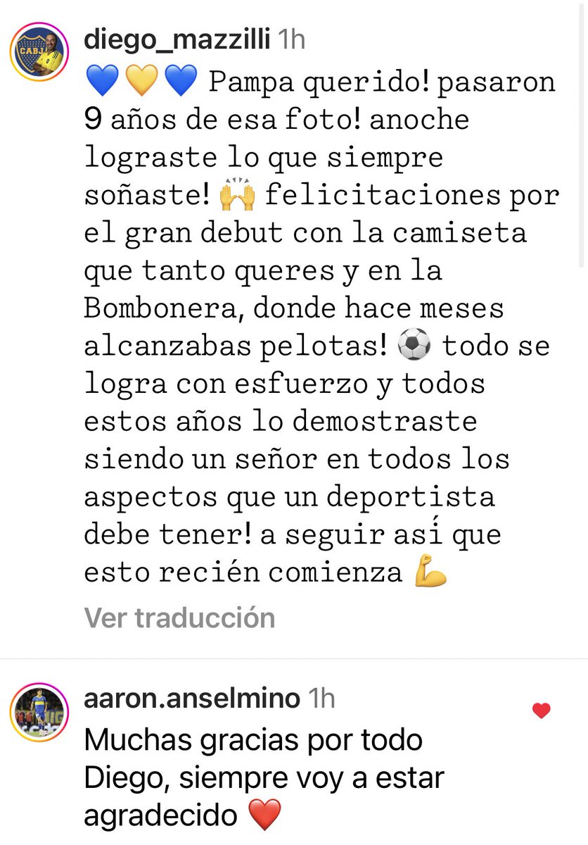 la12tuittera's tweet photo. 🥺El emotivo mensaje del seleccionador de juveniles @diego_mazzilli para Aarón Anselmino. el pibe categoría 2005 que debutó en #LaBombonera en la primera de Boca.

#VamosLosPibes 💙💛💙🙌🏻 https://t.co/dCWtDanZsS