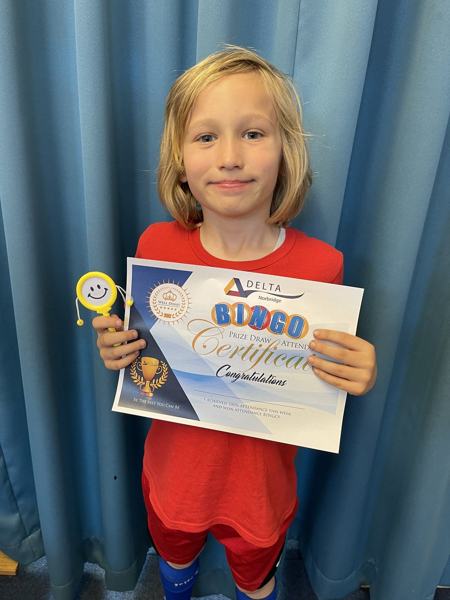 A big well done to this week’s attendance bingo winner! #AttendanceMatters #EveryDayCounts