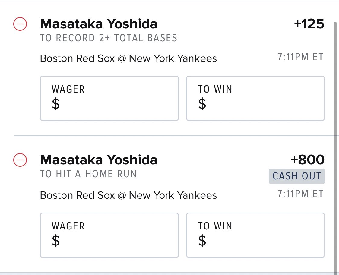 Masataka Yoshida

For Sunday Night Baseball I’m going to roll with Yoshida. At home Schmidt has allowed 8 HRs. LHBs are hitting .322 with 5 HRs off him. Against RHPs Yoshida is hitting .319 with 6 HRs. Yankee Stadium could help Yoshida out as well 🙏🏼