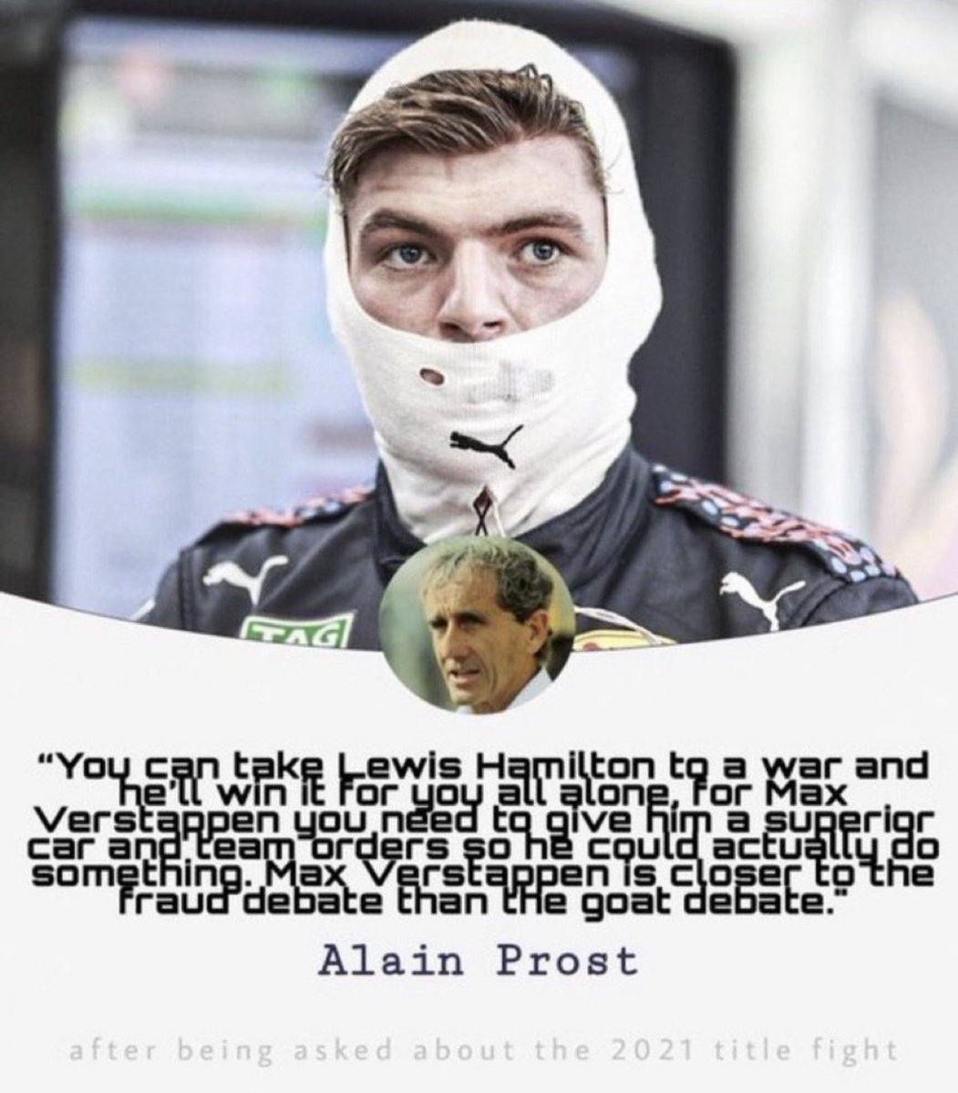 hamburgerh0tdog's tweet photo. Never forget that Alain Prost said this about Verstappen. #F1 https://t.co/SWJ755Q5kQ