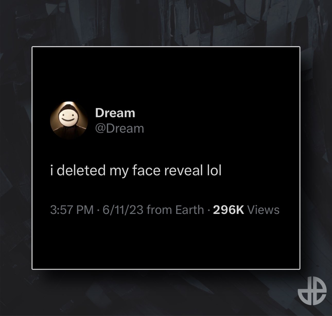 dream face reveal meme | Poster